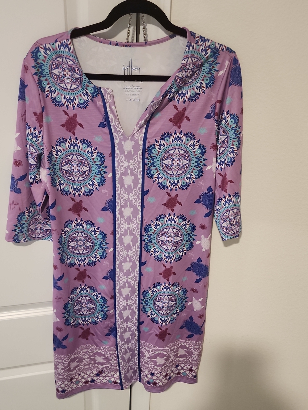 Guy Harvey Purple and Blue Logo Swim Shirt